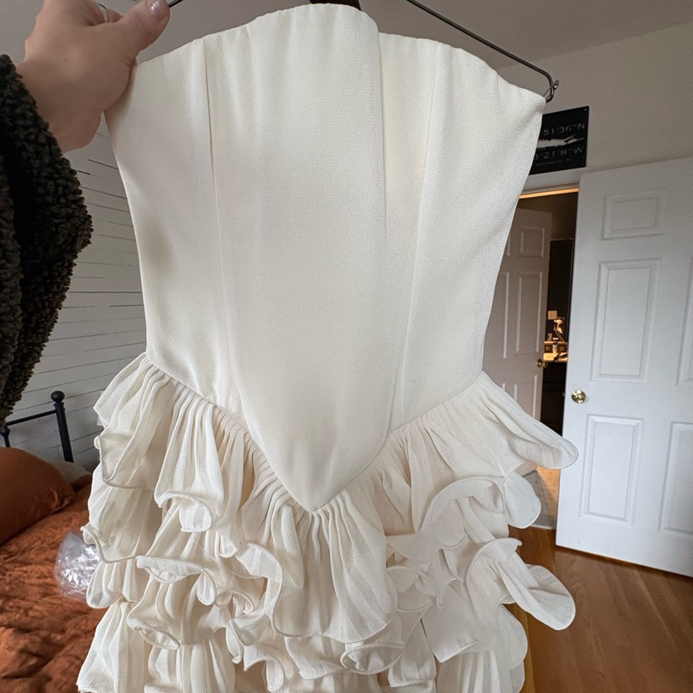 Delfi Collective Sorella Strapless Basque-Waist Ruffle-Hem Mini Dress - Picture 6 of 8